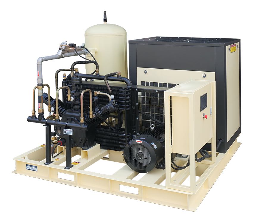 吹瓶專(zhuān)用空壓機(jī)恒達(dá)牌6m3/min，4.0mpa螺桿增壓一體式高壓空壓機(jī)